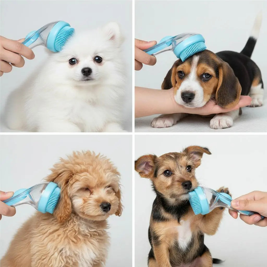 2026 Innovative 2-In-1 Pet Bath & Grooming Brush with Integrated Shampoo Dispenser, Non-Slip Ergonomic Handle, Deshedding Groomer Tools for Dog & Cat Care, Cleans Fur, Boosts Circulation, Home Use