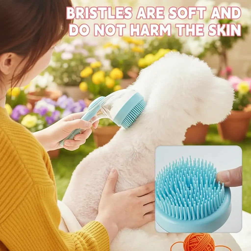 2026 Innovative 2-In-1 Pet Bath & Grooming Brush with Integrated Shampoo Dispenser, Non-Slip Ergonomic Handle, Deshedding Groomer Tools for Dog & Cat Care, Cleans Fur, Boosts Circulation, Home Use