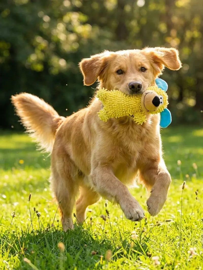 Squeaky Plush Dog Toy - Interactive, Cute Puppy-Shaped Chew Option for Small-Medium Dogs, Soft Plush for Fetch/Play and Teething