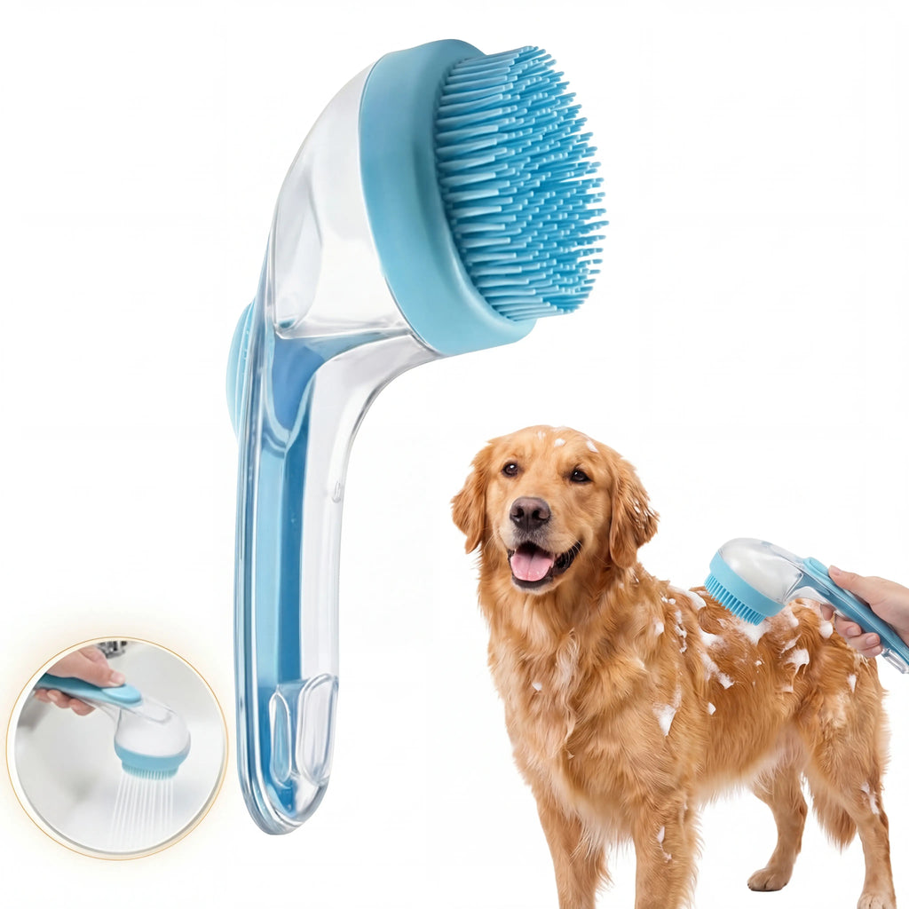 2026 Innovative 2-In-1 Pet Bath & Grooming Brush with Integrated Shampoo Dispenser, Non-Slip Ergonomic Handle, Deshedding Groomer Tools for Dog & Cat Care, Cleans Fur, Boosts Circulation, Home Use