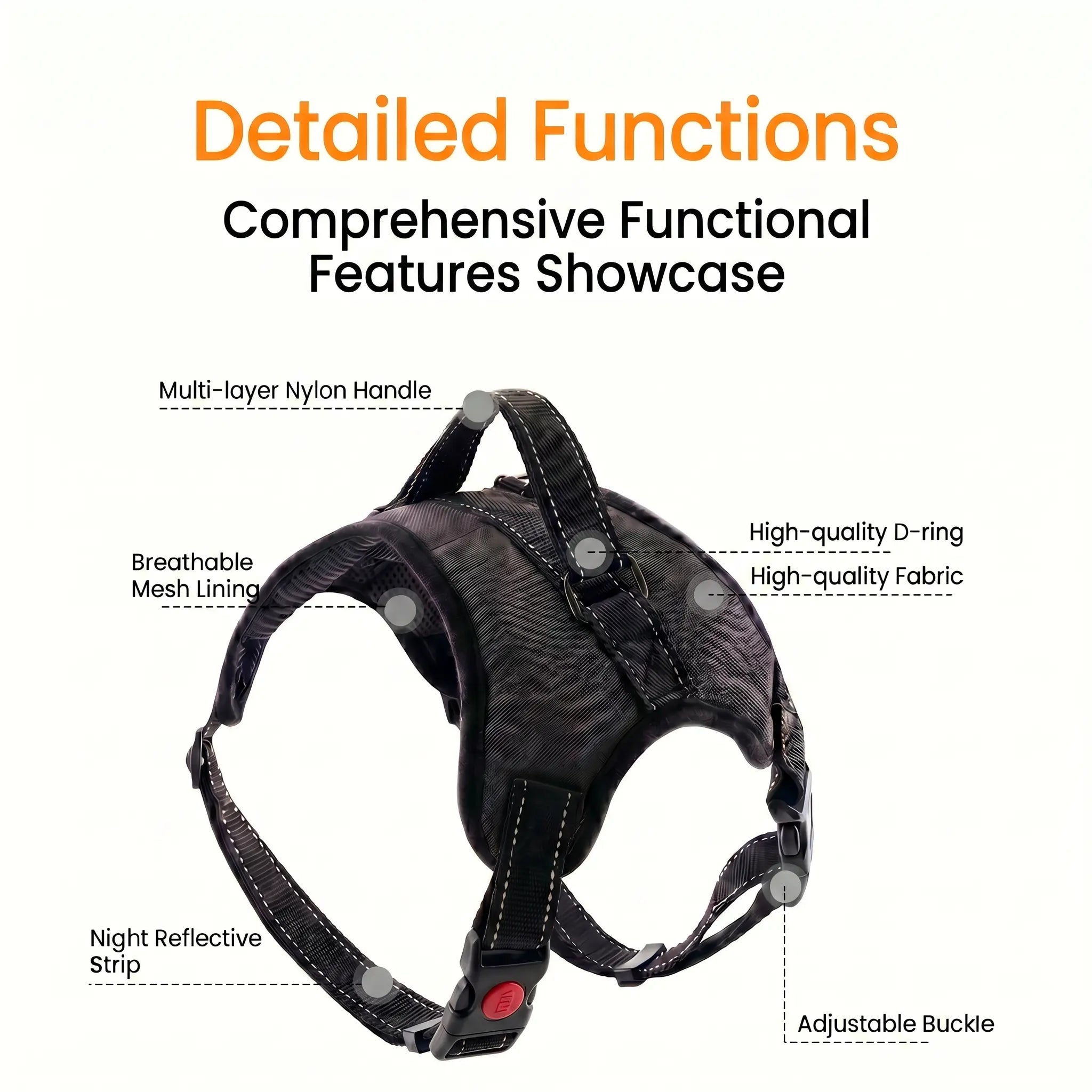 No Pull Durable Reflective No Choke Universal Dog Harness & Leash Set - 5FT Leash, Adjustable, Breathable, Easy On/Off, Waterproof for Hiking, Training, Safe Daily Walks, Puppy Use