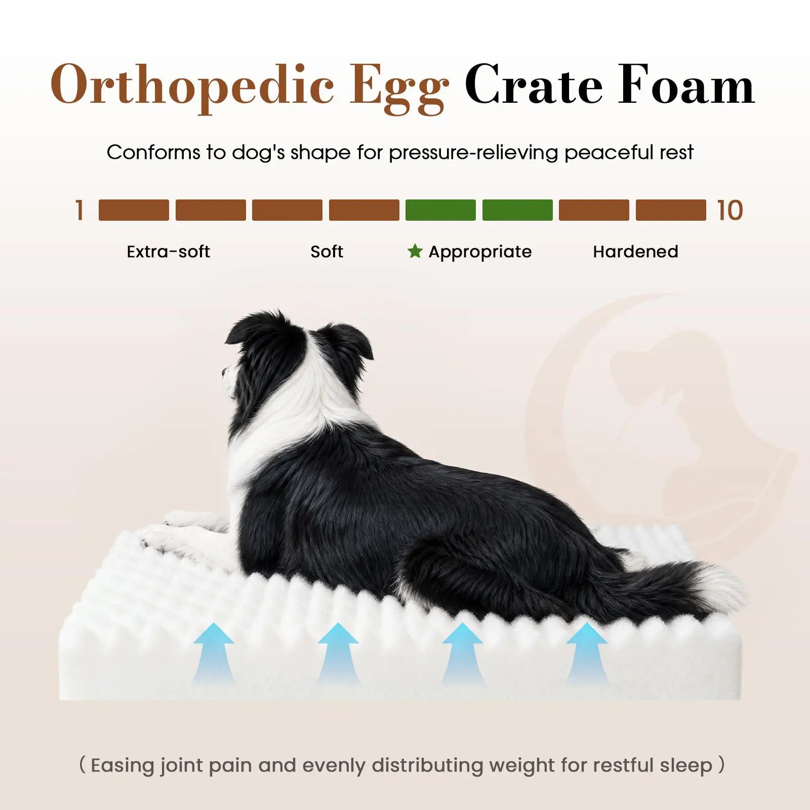 【Sohochic】 Cozila Modern Washable Orthopedic Dog Bed - Egg Crate Foam, Waterproof Liner, Non-Slip Bottom, All-Day Relief, Multi-Size, Weight Distribution for Medium & Large Dogs | Back to School, Camping Essentials