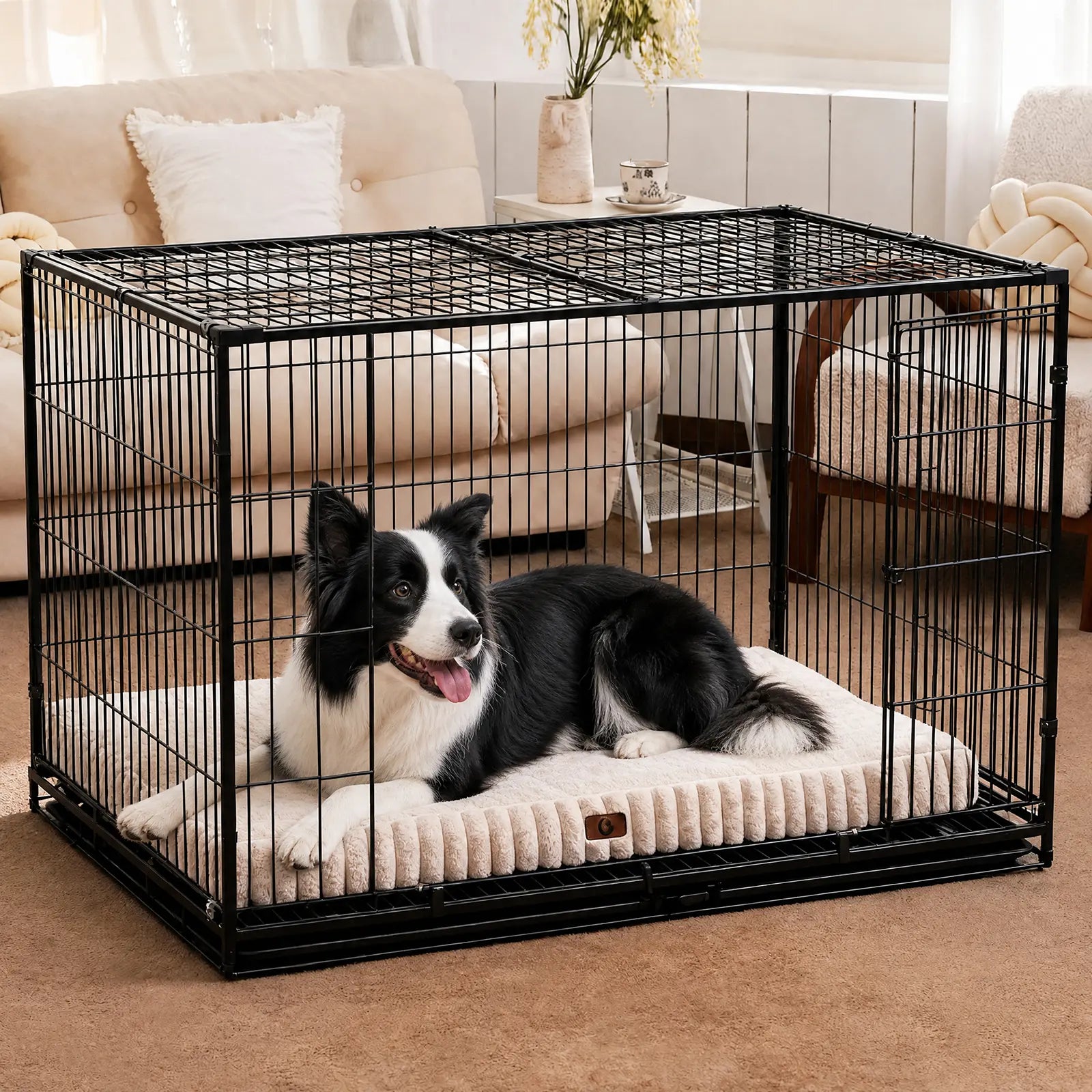 【Sohochic】 Cozila Modern Washable Orthopedic Dog Bed - Egg Crate Foam, Waterproof Liner, Non-Slip Bottom, All-Day Relief, Multi-Size, Weight Distribution for Medium & Large Dogs | Back to School, Camping Essentials