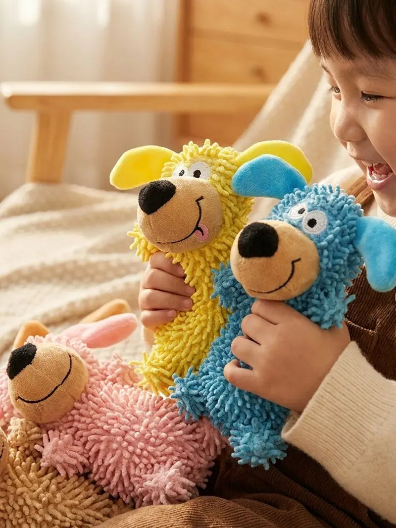 Squeaky Plush Dog Toy - Interactive, Cute Puppy-Shaped Chew Option for Small-Medium Dogs, Soft Plush for Fetch/Play and Teething