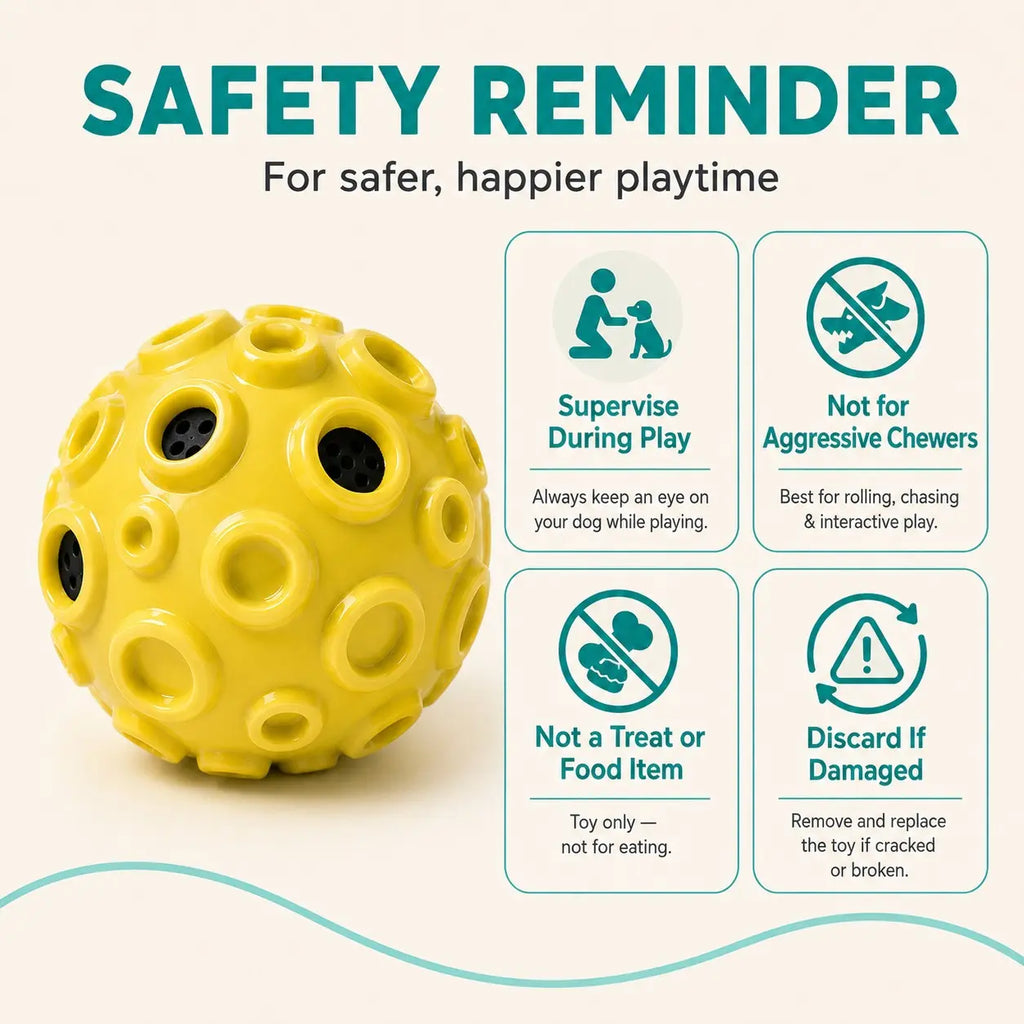 Dog Rolling Sound Ball, 4.72In Floating TPR Interactive Dog Toy for Medium & Large Dogs, Outdoor Fetch Ball for Chase, Water Play & Exercise